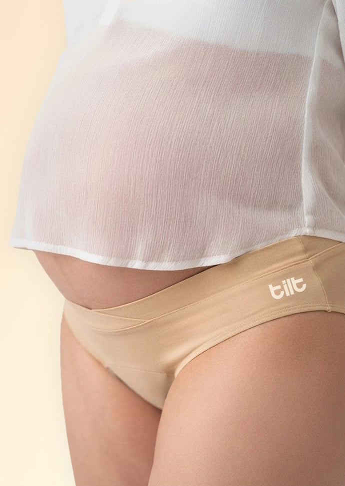 2 Pack - Leakproof Maternity Underwear Beige - Below Bump