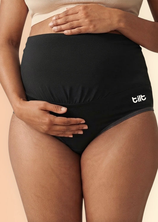 2 Pack - Leakproof Maternity Underwear Black - Over Bump
