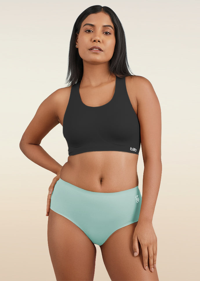 Blue High-waist Seamless Underwear