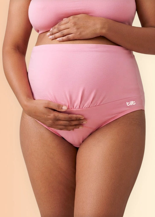 5 Pack - Leakproof Maternity Underwear Pink - Over Bump