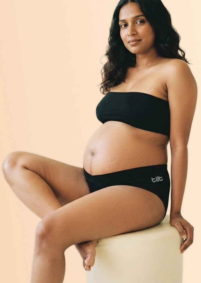 Leakproof Maternity Underwear Black - Below Bump