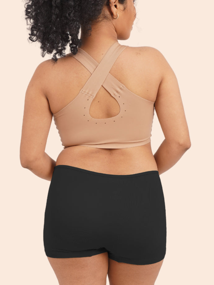 Assorted Pack of 3 - Moisture-Wicking Modal Boyshorts - Black, Beige and Red