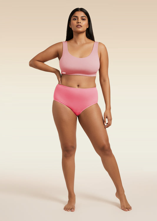 Pink Set - Fursat Crossback Bra & Modal Underwear