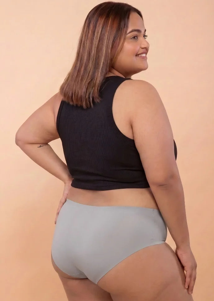 4 Pack - Grey Mid-waist Seamless Underwear