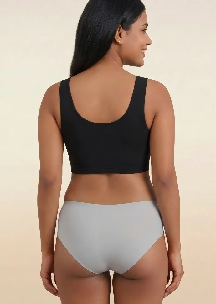 4 Pack - Grey Mid-waist Seamless Underwear