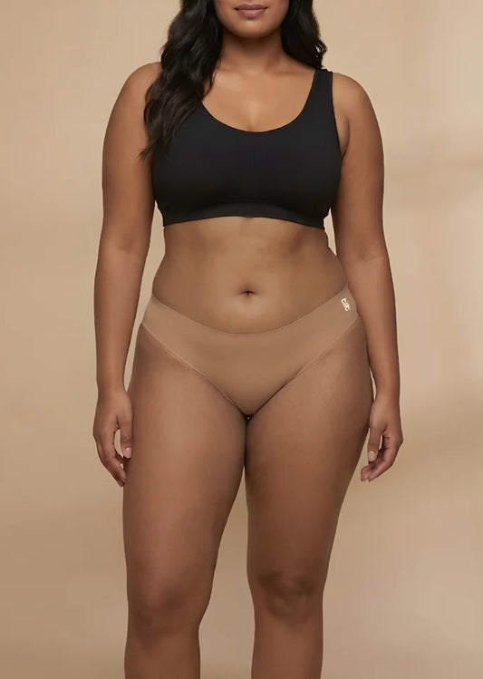 Beige Low-waist Seamless Underwear