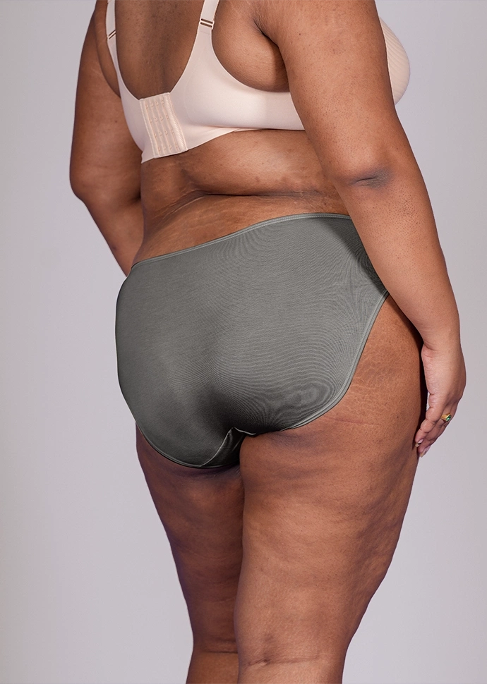 3 Pack - Grey Low-waist Bamboo Absorbent Underwear