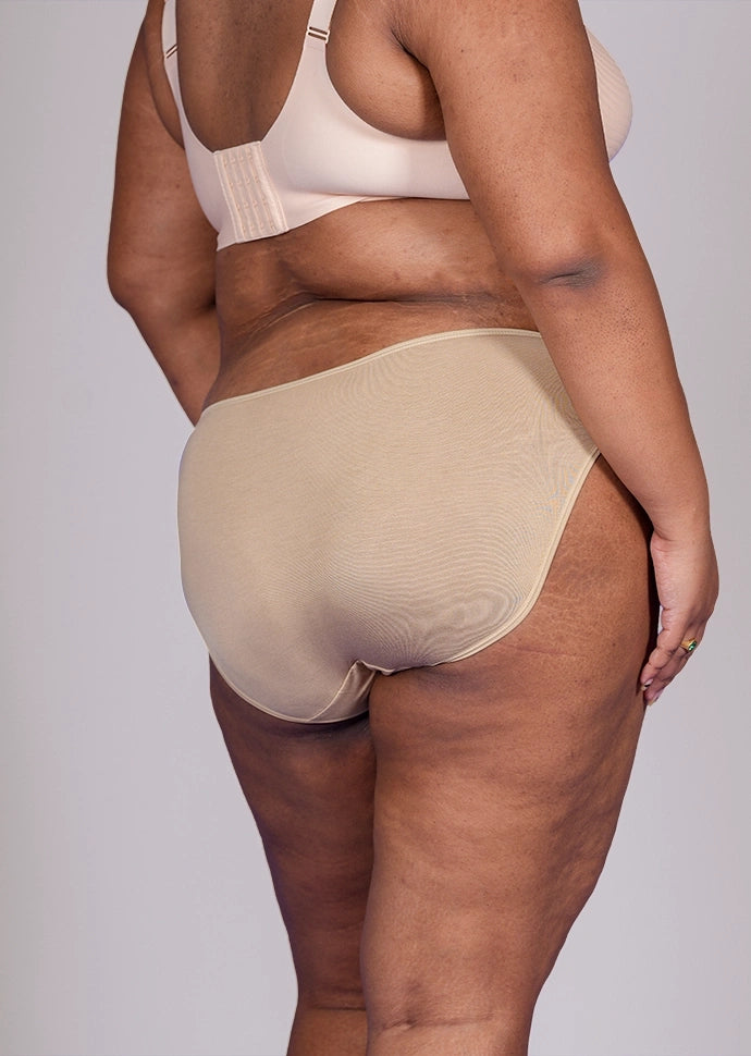 3 Pack - Beige Low-waist Bamboo Absorbent Underwear