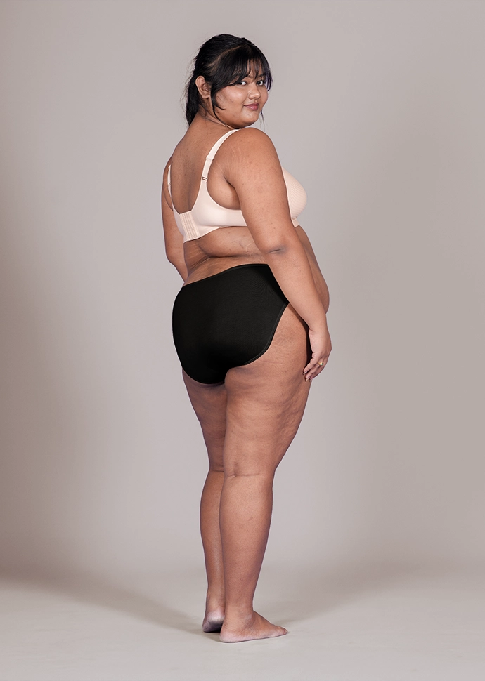 Black Low-waist Bamboo Absorbent Underwear