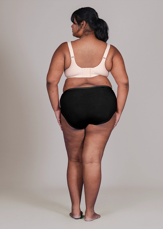 Black High-waist Cotton Absorbent Underwear