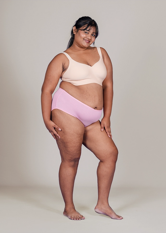 Pink High-waist Cotton Absorbent Underwear
