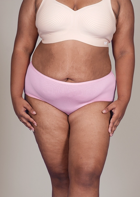 3 Pack - Pink High-waist Cotton Absorbent Underwear