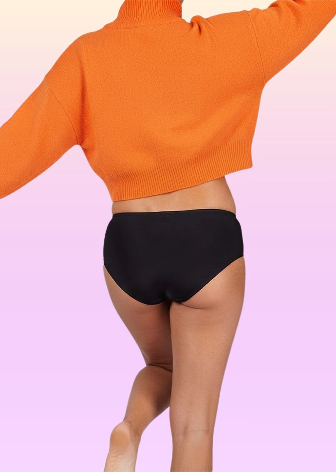 3 Pack - Teen! Mid-waist Bamboo Absorbent Underwear - Black