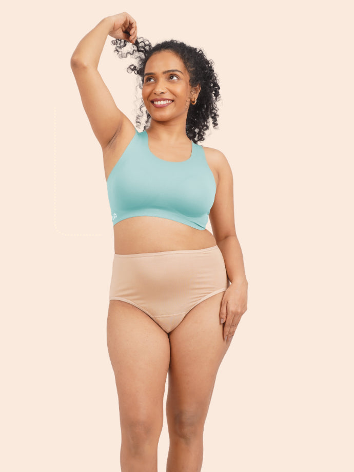 Pack of 3 - Moisture-Wicking Modal Fabric Underwear - Latte Beige Midwaist