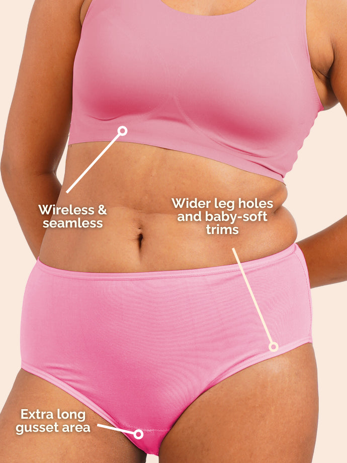 Tilt x Dr. Cuterus - Fursat Crossback Pink Bra and Modal Bubbles Pink Underwear Set