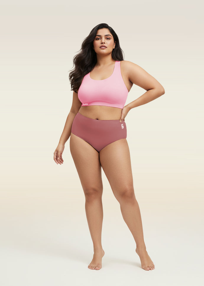Pink Set - Fursat Crossback Bra & Seamless Underwear