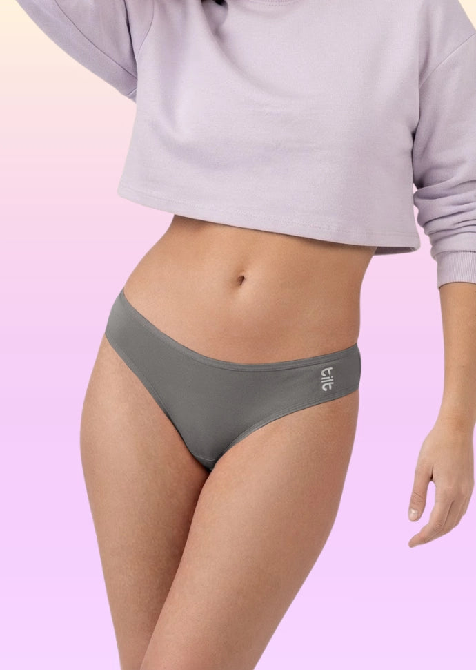 3 Pack - Teen! Low-waist Bamboo Absorbent Underwear - Grey