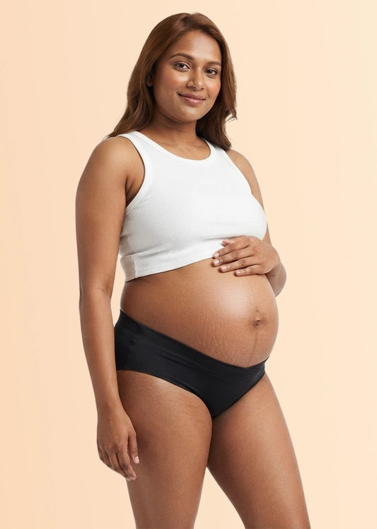 Leakproof Maternity Underwear Black - Below Bump