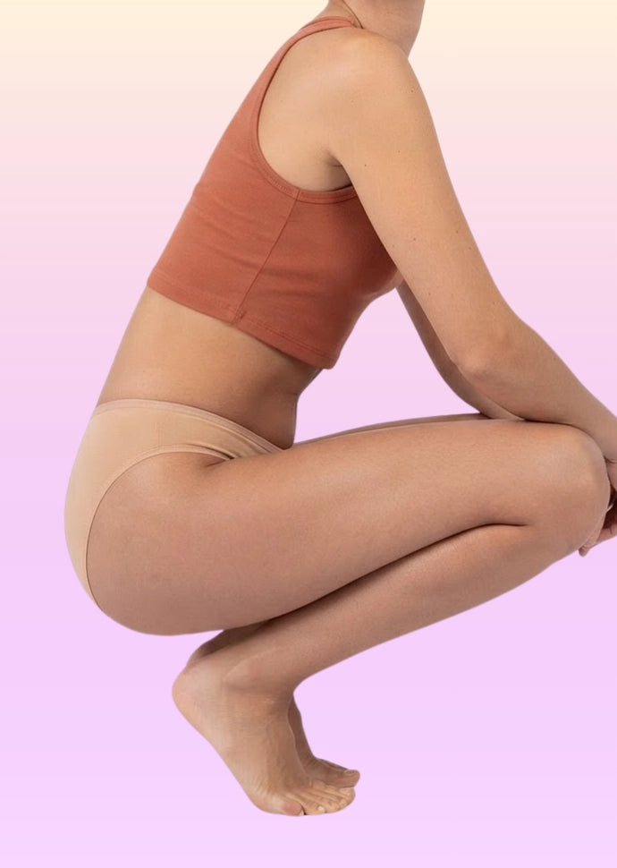 3 Pack - Teen! Low-waist Bamboo Absorbent Underwear - Beige