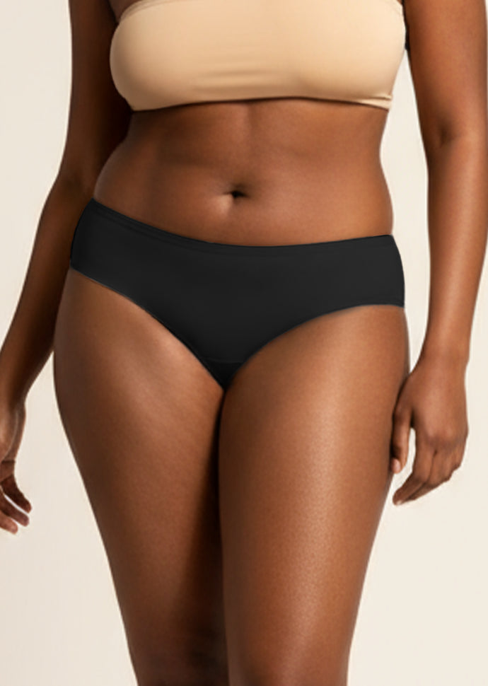 2 Pack - Black Low-waist Absorbent Underwear