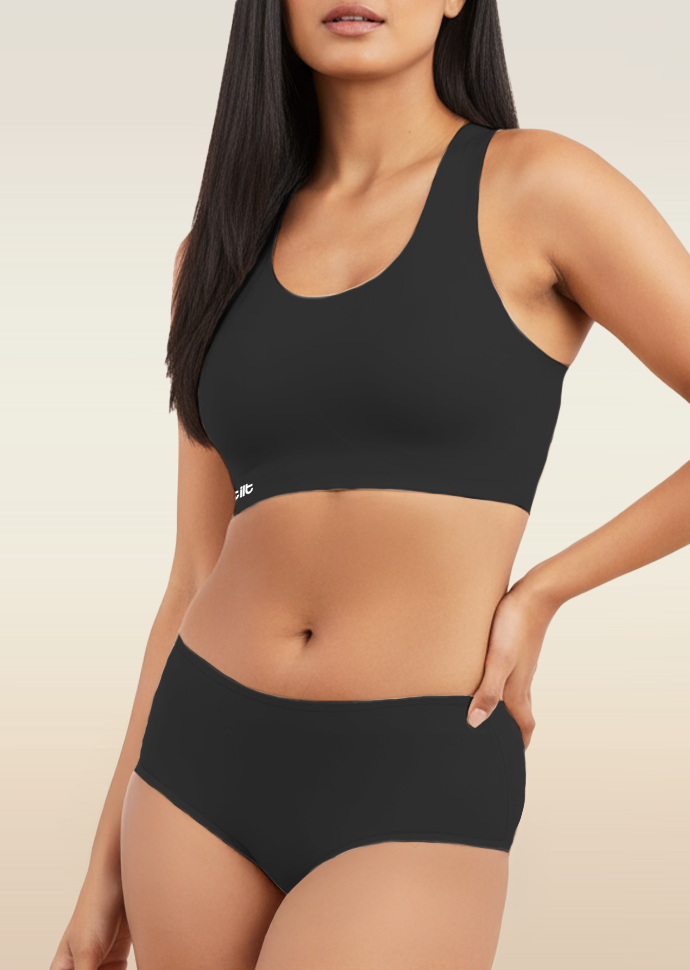 Black Set - Fursat Racerback Bra & Modal Underwear