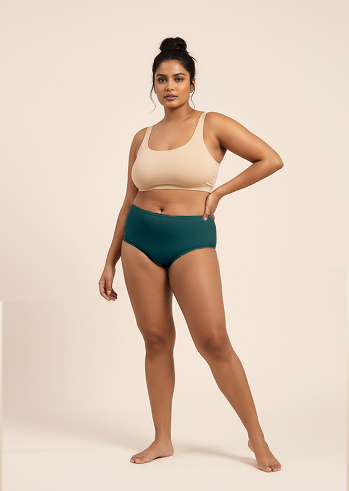 4 Pack - Teal Mid-waist Absorbent Underwear