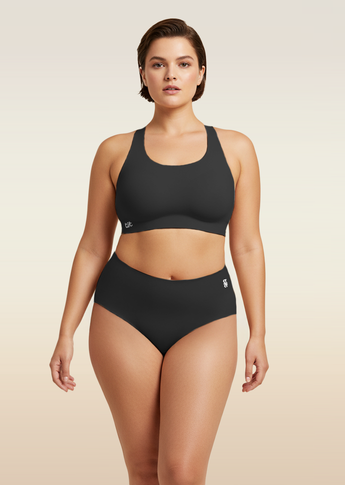 Black Set - Fursat Racerback Bra & Seamless Underwear