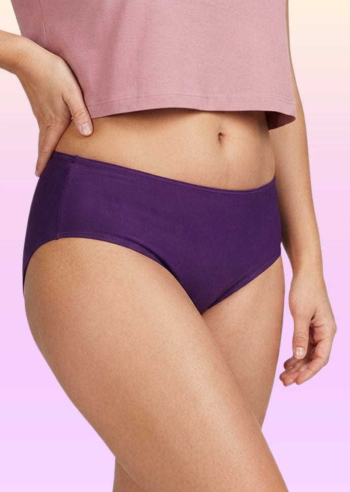 3 Pack - Teen! Mid-waist Bamboo Absorbent Underwear - Violet