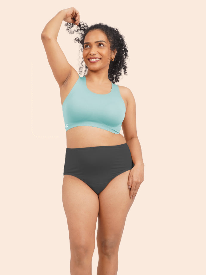 Pack of 3 - Moisture-Wicking Modal Fabric Underwear - Pepper Grey Midwaist