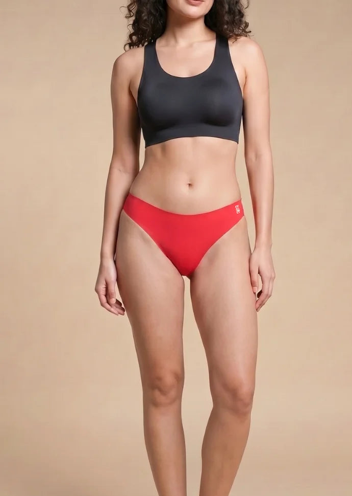 Red Low-waist Seamless Underwear