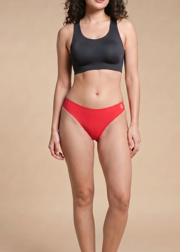 Red Low-waist Seamless Underwear