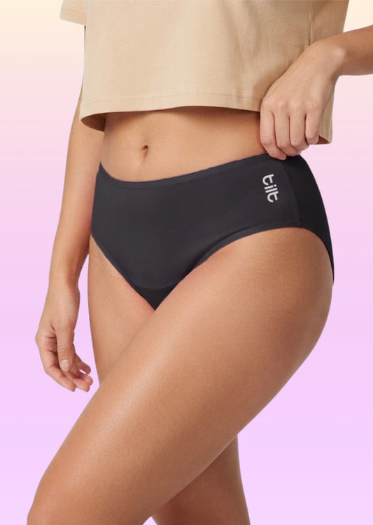 3 Pack - Teen! Mid-waist Bamboo Absorbent Underwear - Black