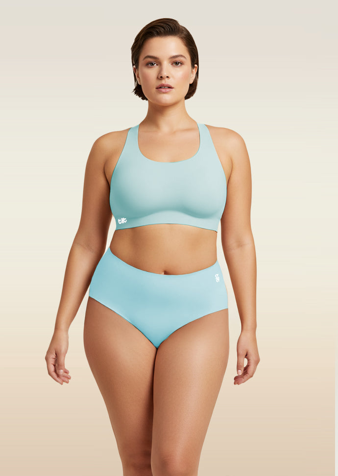 Blue Set - Fursat Racerback Bra & Seamless Underwear