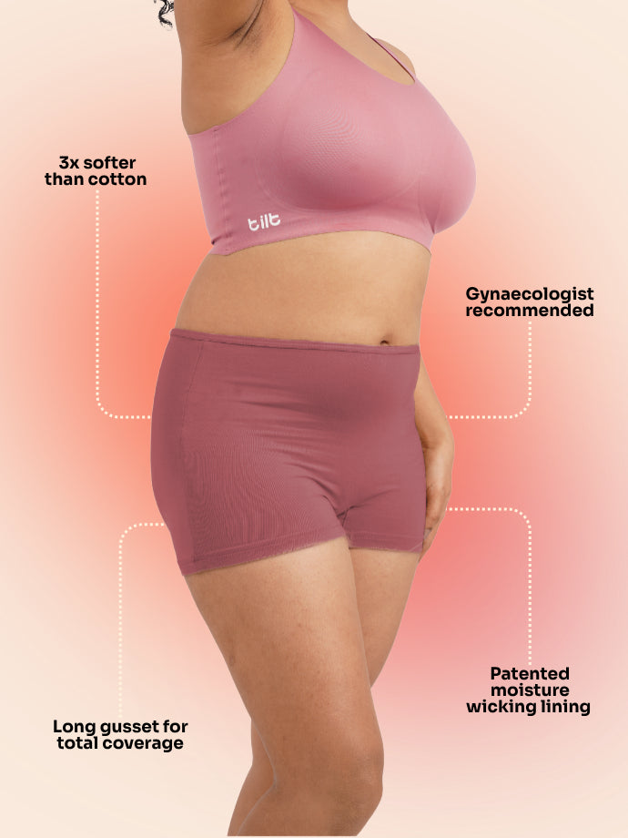 Pack of 6 - Moisture-Wicking Modal Fabric Boyshorts - Red