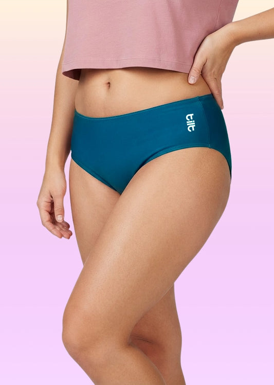 3 Pack - Teen! Mid-waist Bamboo Absorbent Underwear - Blue