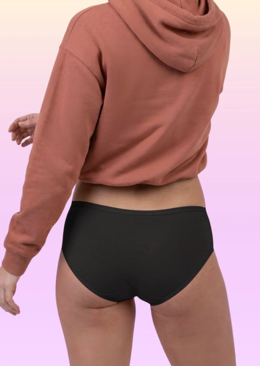 5 Pack - Teen! Low-waist Bamboo Absorbent Underwear - Black