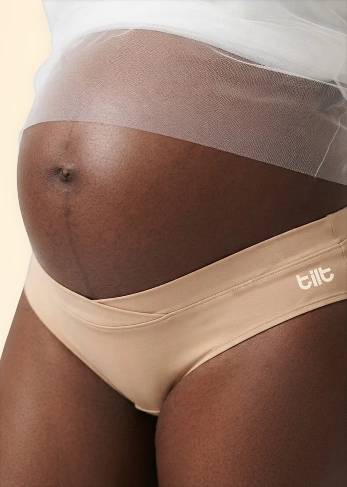 2 Pack - Leakproof Maternity Underwear Beige - Below Bump