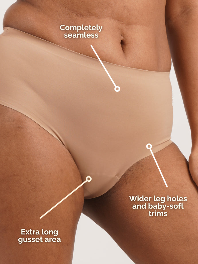 Pack of 5 - Moisture-Wicking Seamless Underwear - Dune Beige