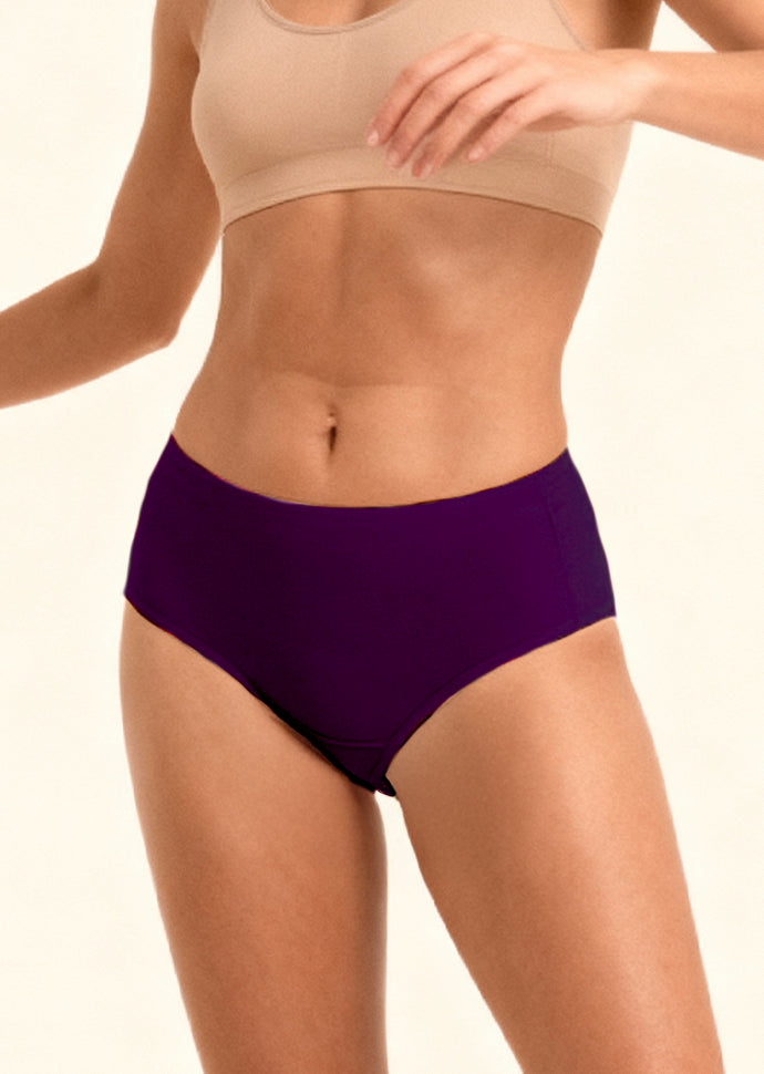 4 Pack - Violet Mid-waist Absorbent Underwear