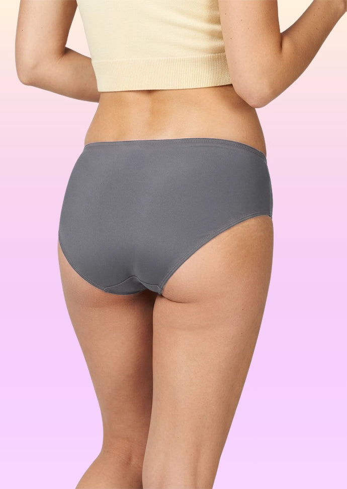 3 Pack - Teen! Mid-waist Bamboo Absorbent Underwear - Grey