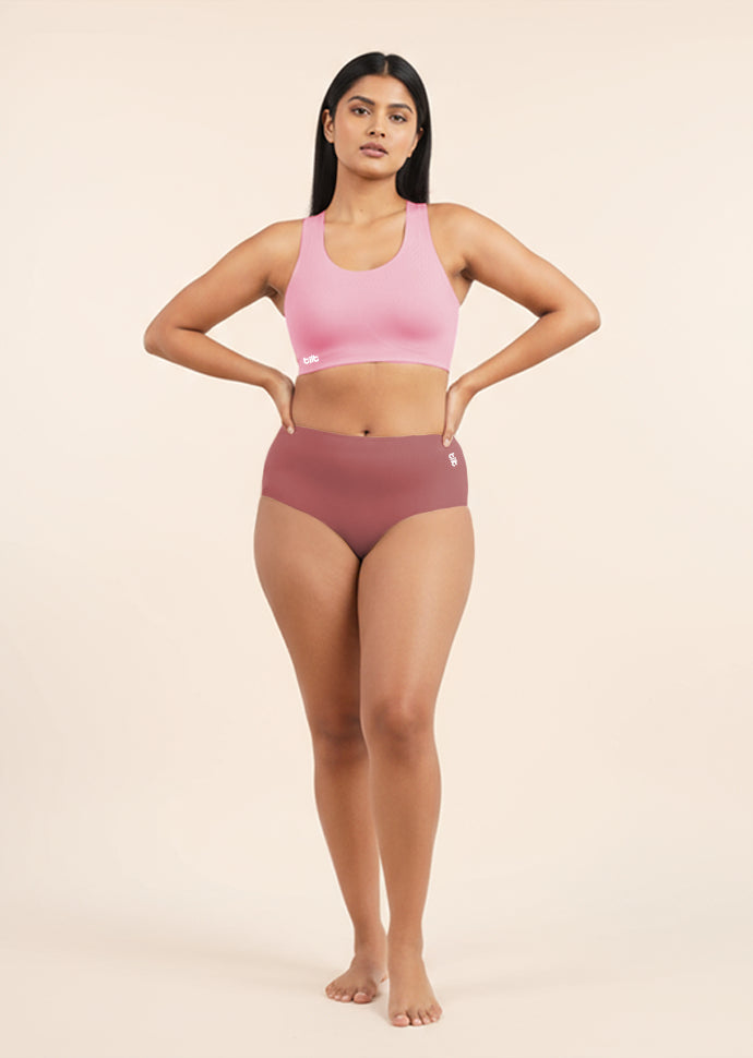 Pink Set - Fursat Crossback Bra & Seamless Underwear