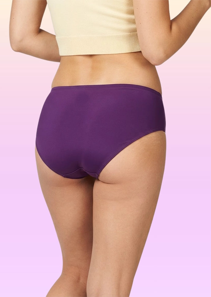 3 Pack - Teen! Mid-waist Bamboo Absorbent Underwear - Violet