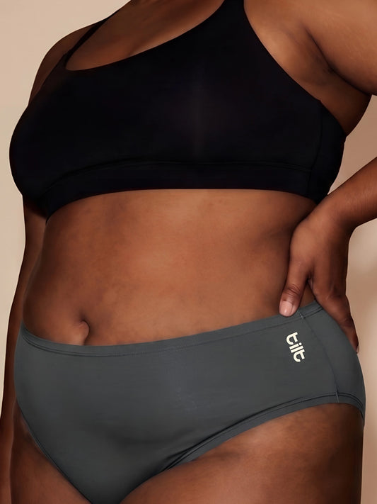 2 Pack - Grey Bamboo Absorbent Underwear