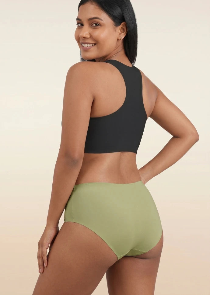 3 Pack - Green Mid-waist Seamless Underwear