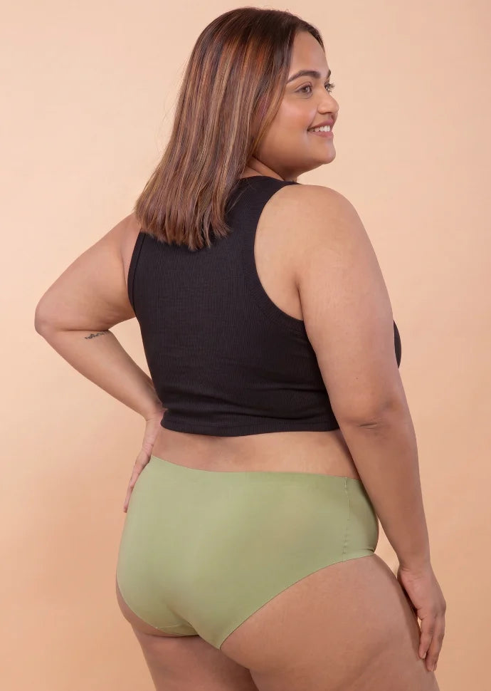 3 Pack - Green Mid-waist Seamless Underwear