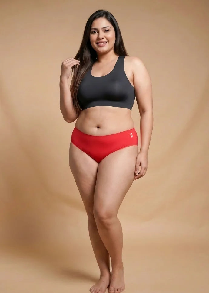 3 Pack - Red Mid-waist Seamless Underwear