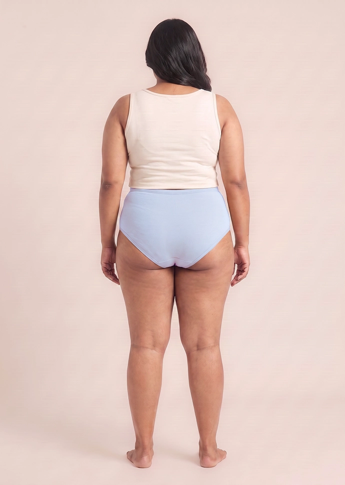 5 Pack - Blue High-waist Cotton Absorbent Underwear