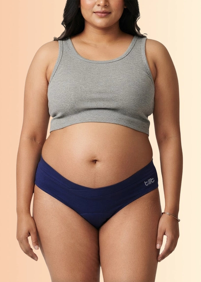 Leakproof Maternity Underwear Blue - Below Bump
