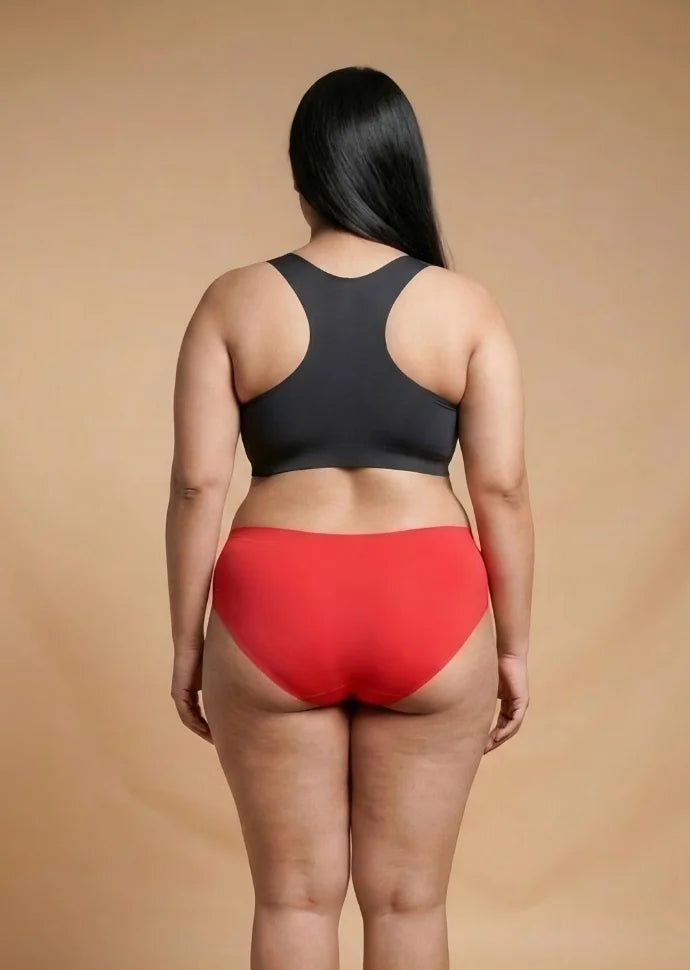 3 Pack - Red Mid-waist Seamless Underwear