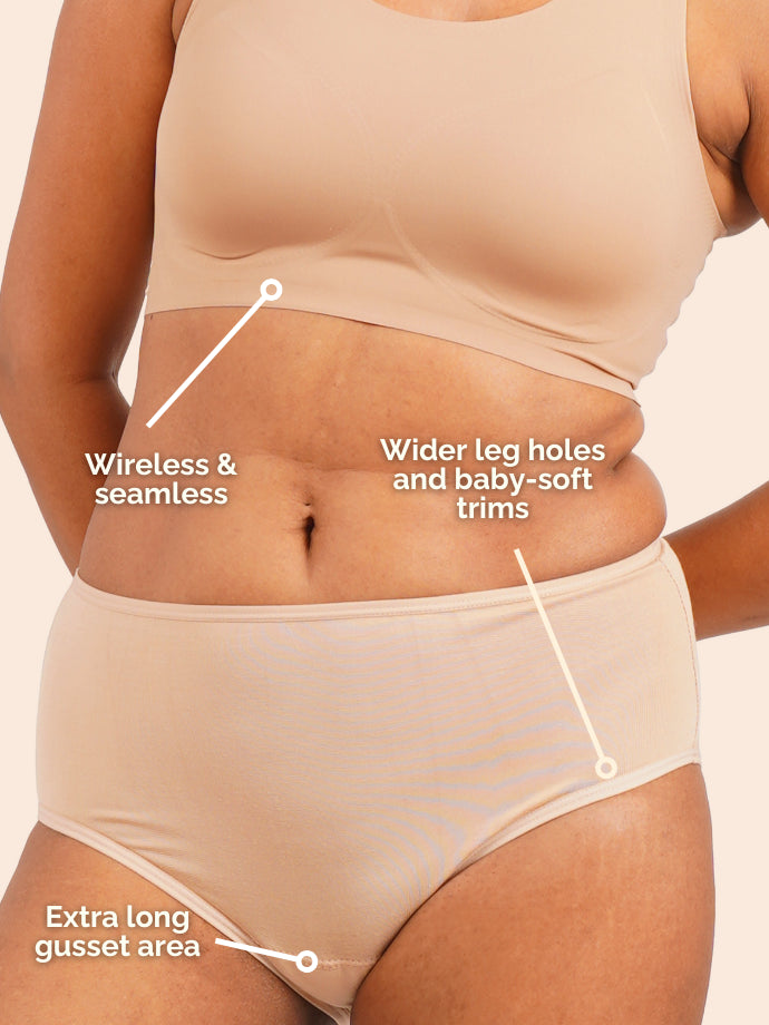 Tilt x Dr. Cuterus - Fursat Crossback Beige Bra and Modal Midwaist Beige Underwear Set